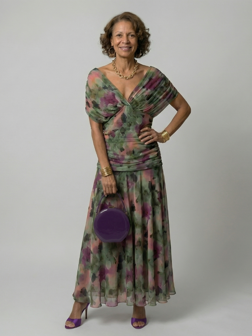 Calen | Off-Shoulder Fließende Midi-Kleider