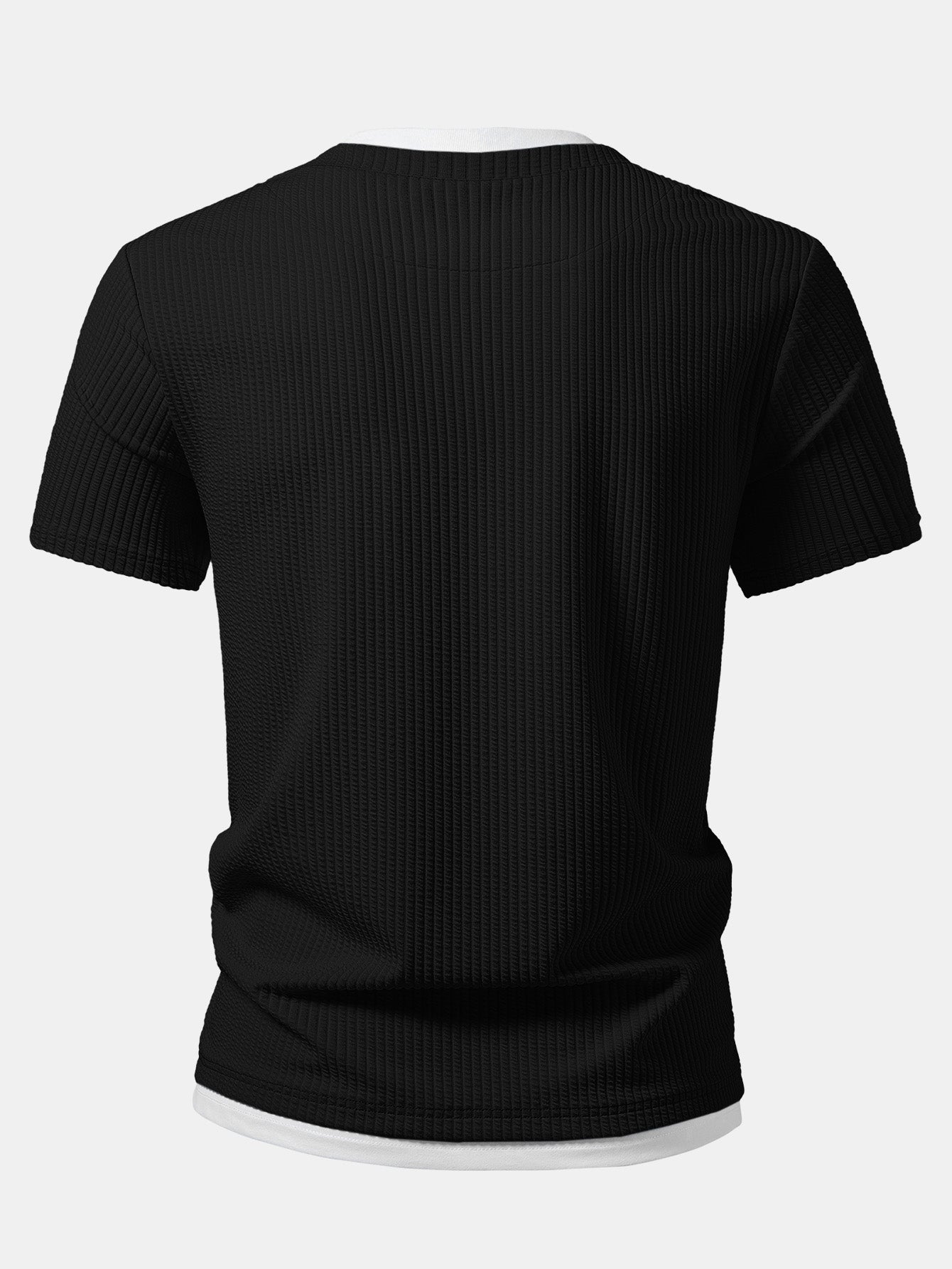 2 in 1 Ripp-Notch-Kragen T-Shirt & gerade Ripp-Hosen
