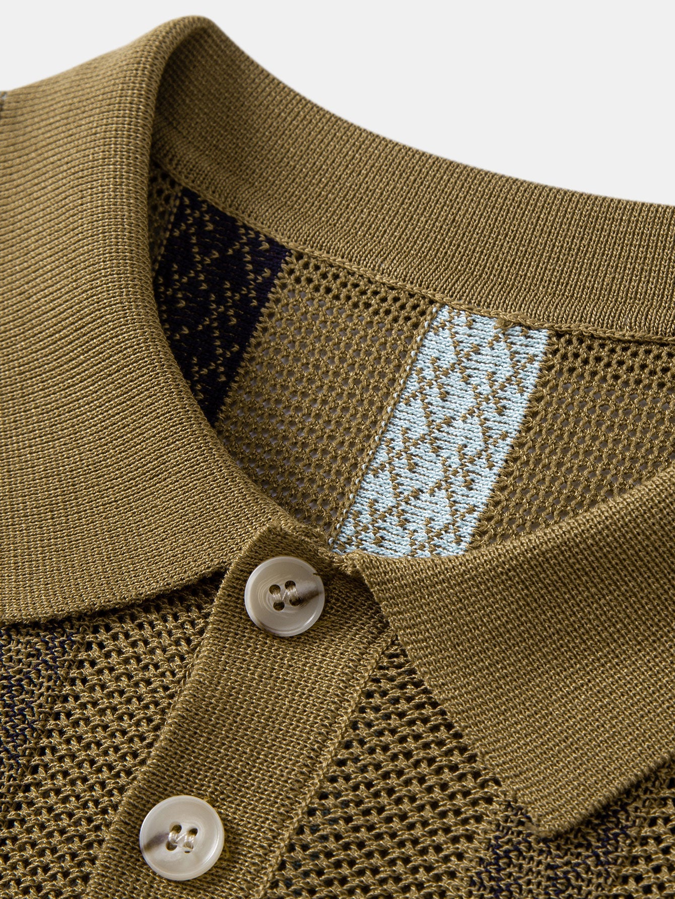 Gestreiftes Texturiertes Strick-Polo & Chino-Shorts mit Elastischem Bund