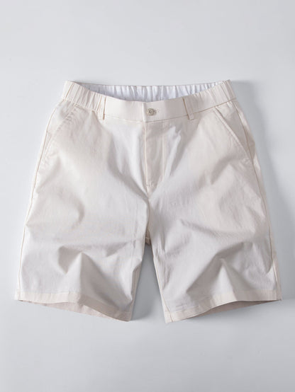 Gestreiftes Texturiertes Strick-Polo & Elastische Chino-Shorts