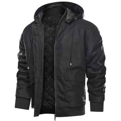 AlpenNord™ | Herren-Lederjacke mit Kapuze
