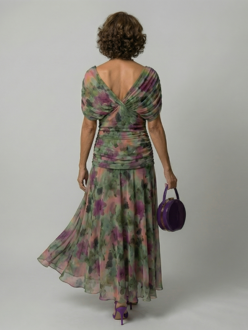 Calen | Off-Shoulder Fließende Midi-Kleider