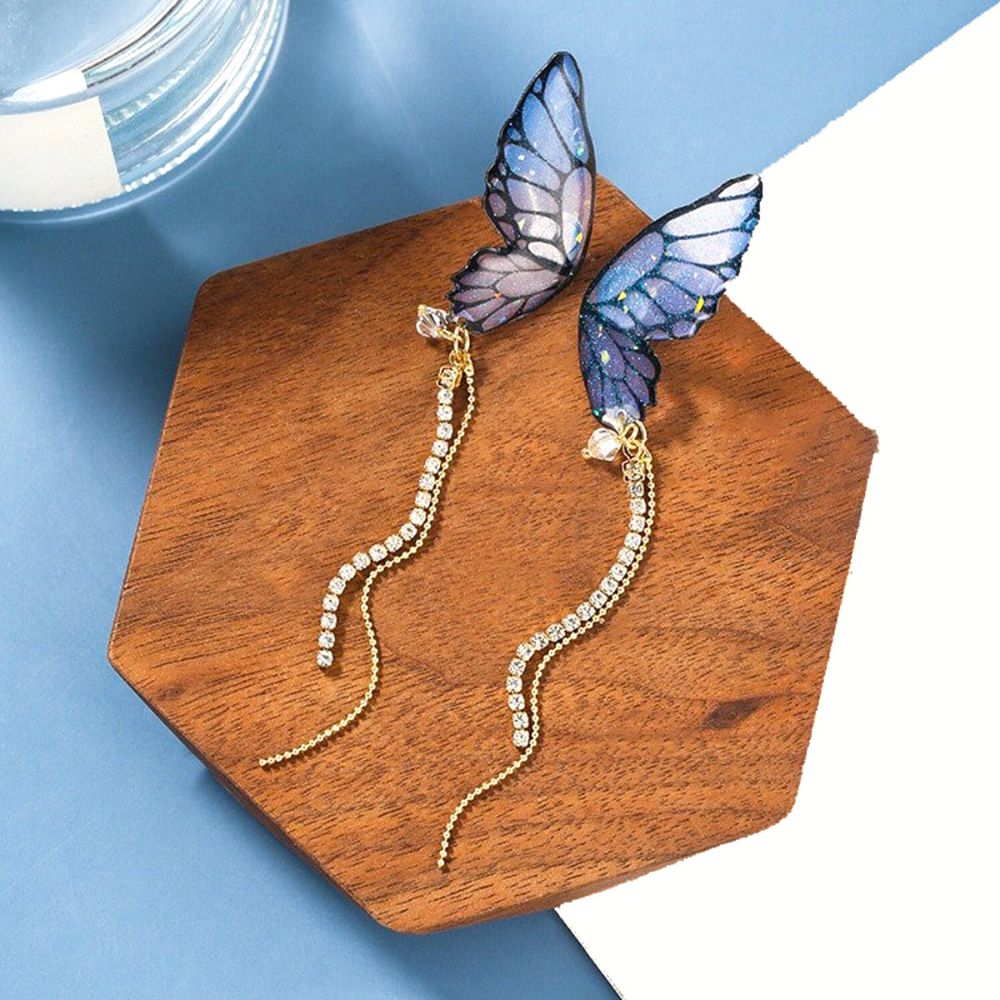 Glitzernde Schmetterling Ohrringe aus hochwertigem Material