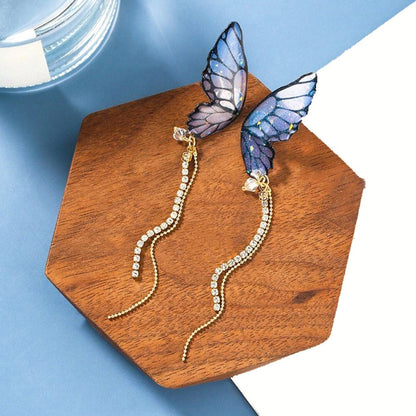Glitzernde Schmetterling Ohrringe aus hochwertigem Material