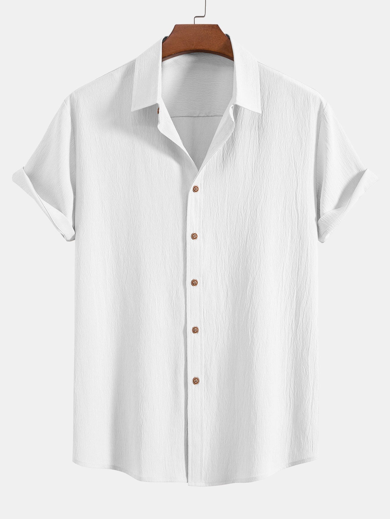 Gekräuselte Texturierte Hemd & Gekräuselte Texturierte Shorts mit Kordelzug (5 Zoll)