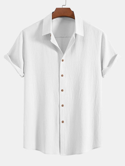 Gekräuselte Texturierte Hemd & Gekräuselte Texturierte Shorts mit Kordelzug (5 Zoll)