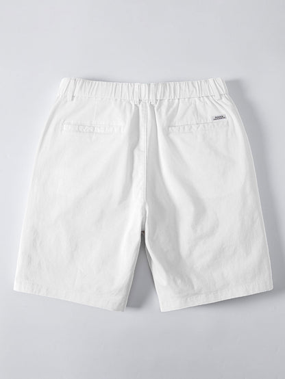 Gestreiftes Texturiertes Strick-Polo & Elastische Chino-Shorts