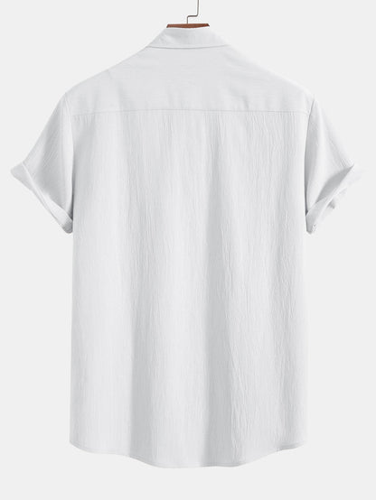 Gekräuselte Texturierte Hemd & Gekräuselte Texturierte Shorts mit Kordelzug (5 Zoll)