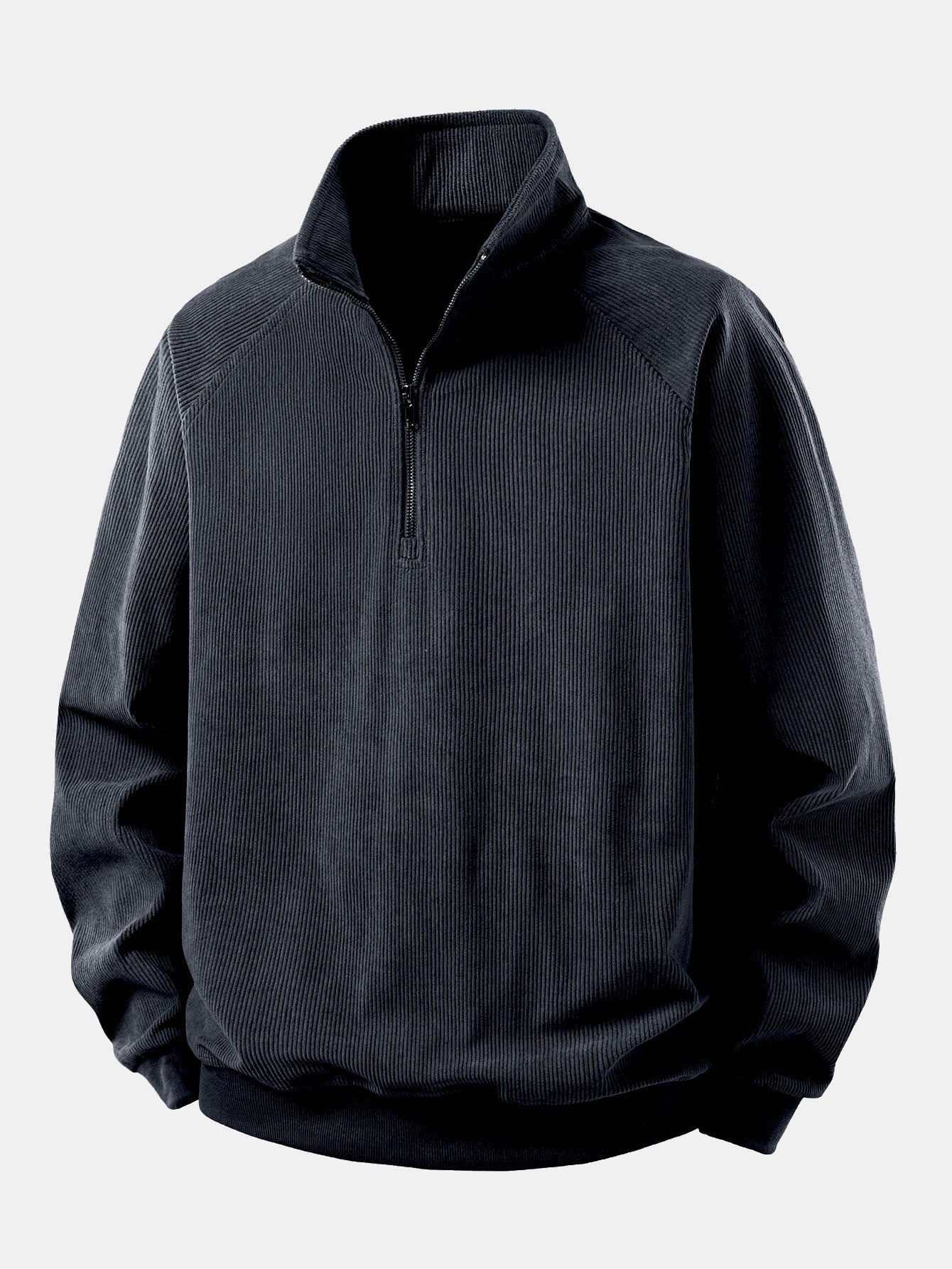 Quarter Zip Corduroy Raglan Ärmel Sweatshirt & Gerade Bein Corduroy Hose