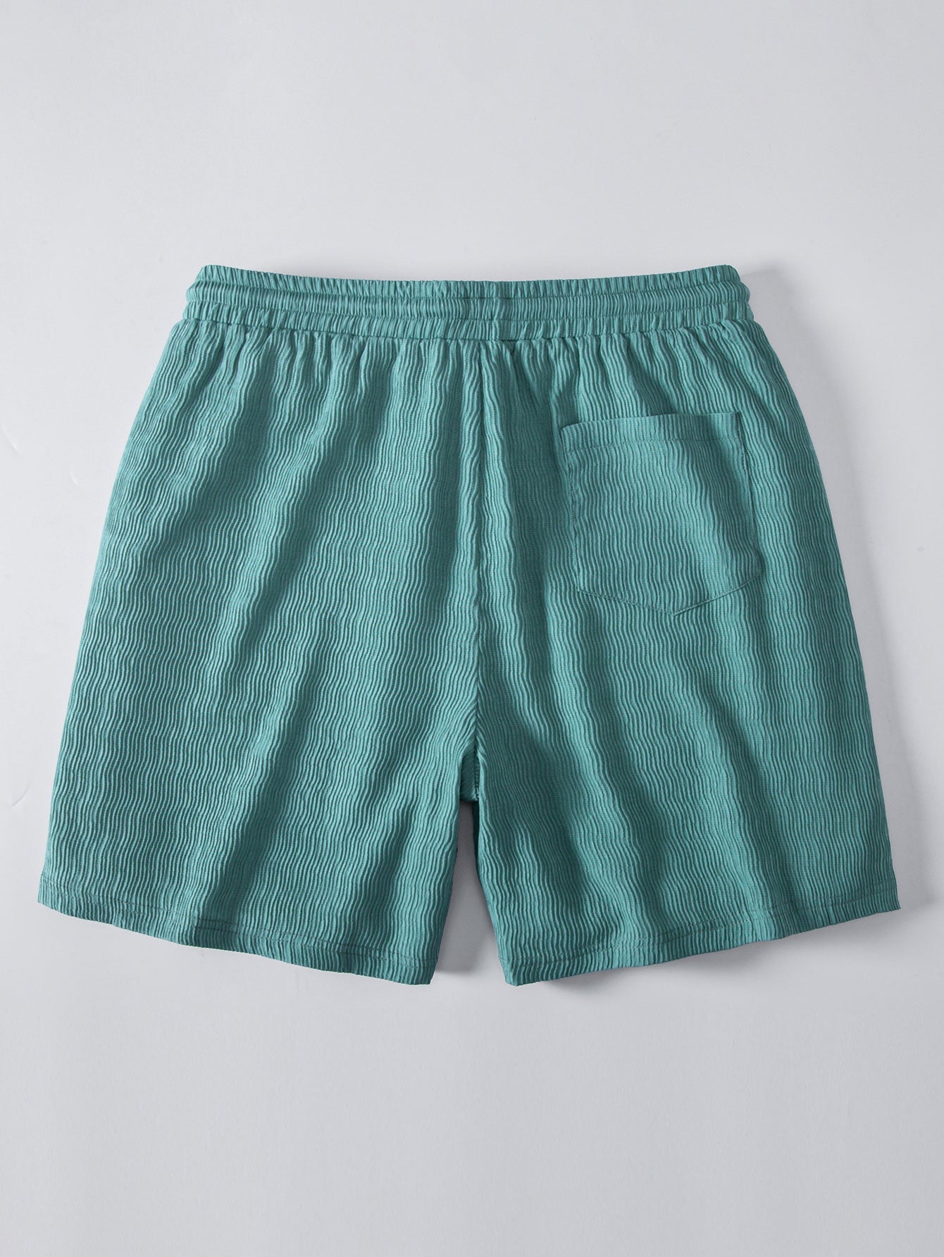 Texturiertes Seersucker Kurzarmhemd & Drawstring 6“ Shorts Set