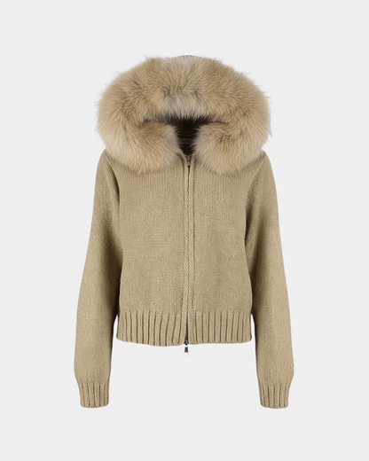 Lenora | Manteau en tricot avec col en fourrure