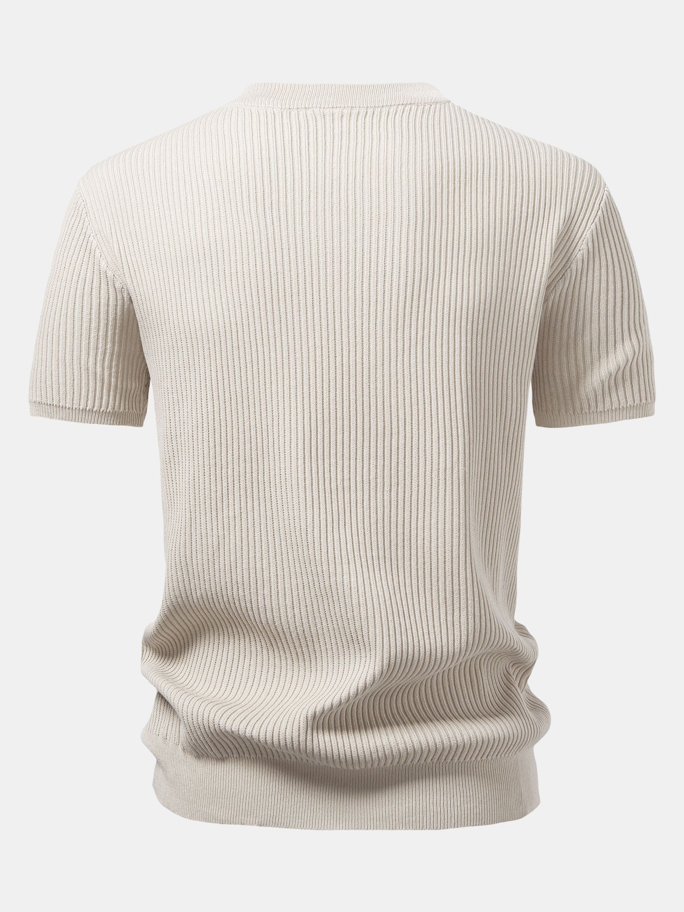 Rippstrick Rundhals T-Shirt