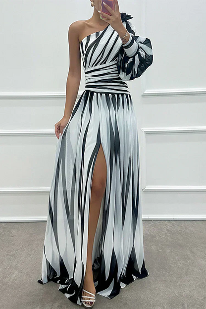 Fenna™ - Elegante Lange Kleid mit Einem Schulter