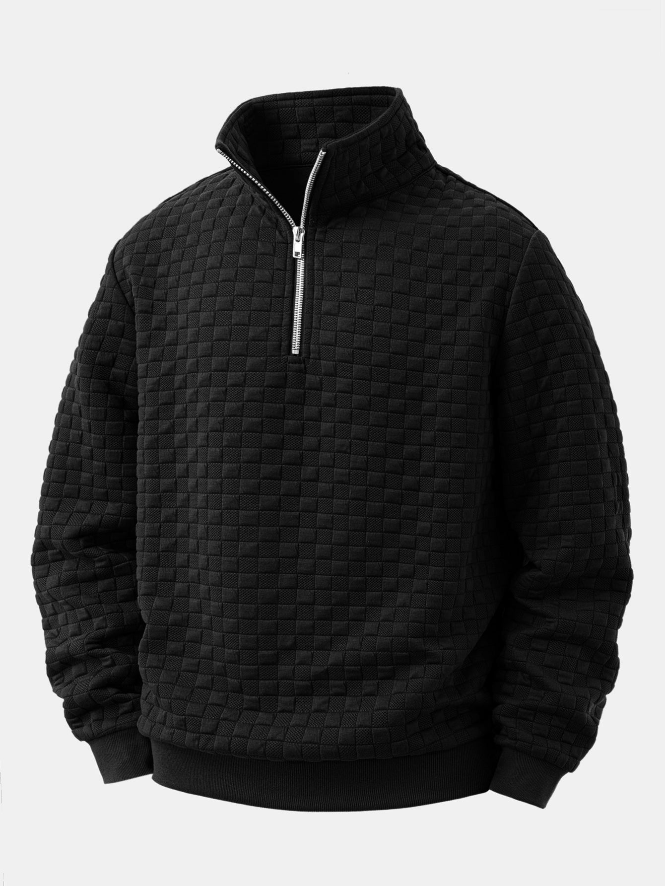 Schachbrett Jacquard Quarter Zip Sweatshirt & Jogginghosen