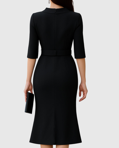 Blythewyn | Klassisch Schwarzes Midikleid