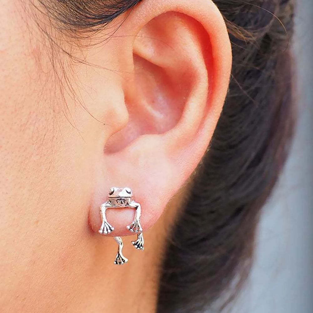 Ohringe Frosch aus edlem Material