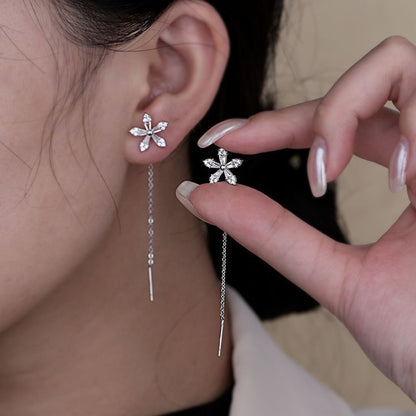 Blumendraht Diamant Ohrringe Paar