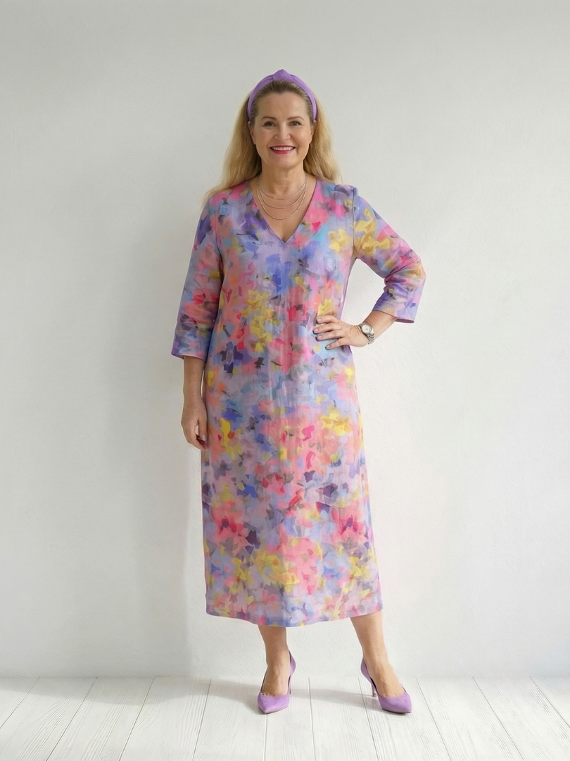 Dörte | Lockeres Midikleid mit Blumenmuster