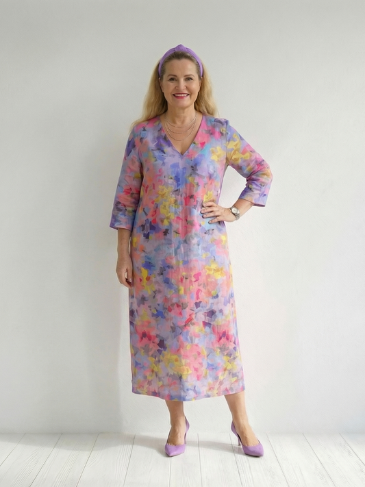 Dörte | Lockeres Midikleid mit Blumenmuster