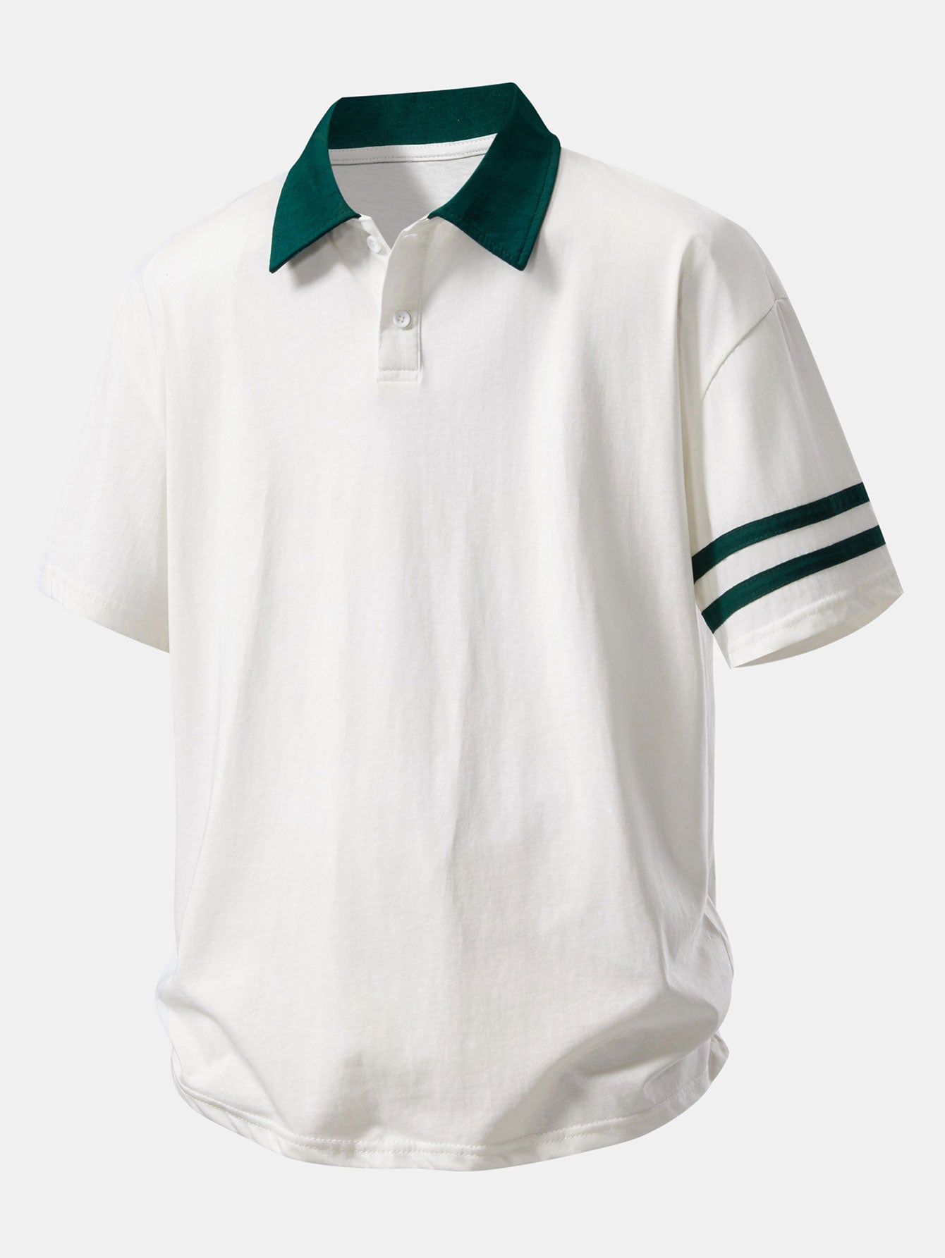 Relaxed Fit Polo-Shirt mit Kontrastkragen & Cordshorts 7"
