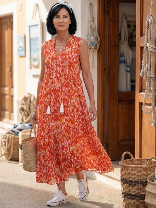 Taryn | Luftiges Sommerkleid mit Bindekragen