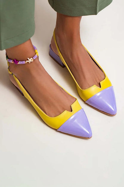 CATERINA - Elegante Bicolor-Ballerinas mit Kontrastspitze