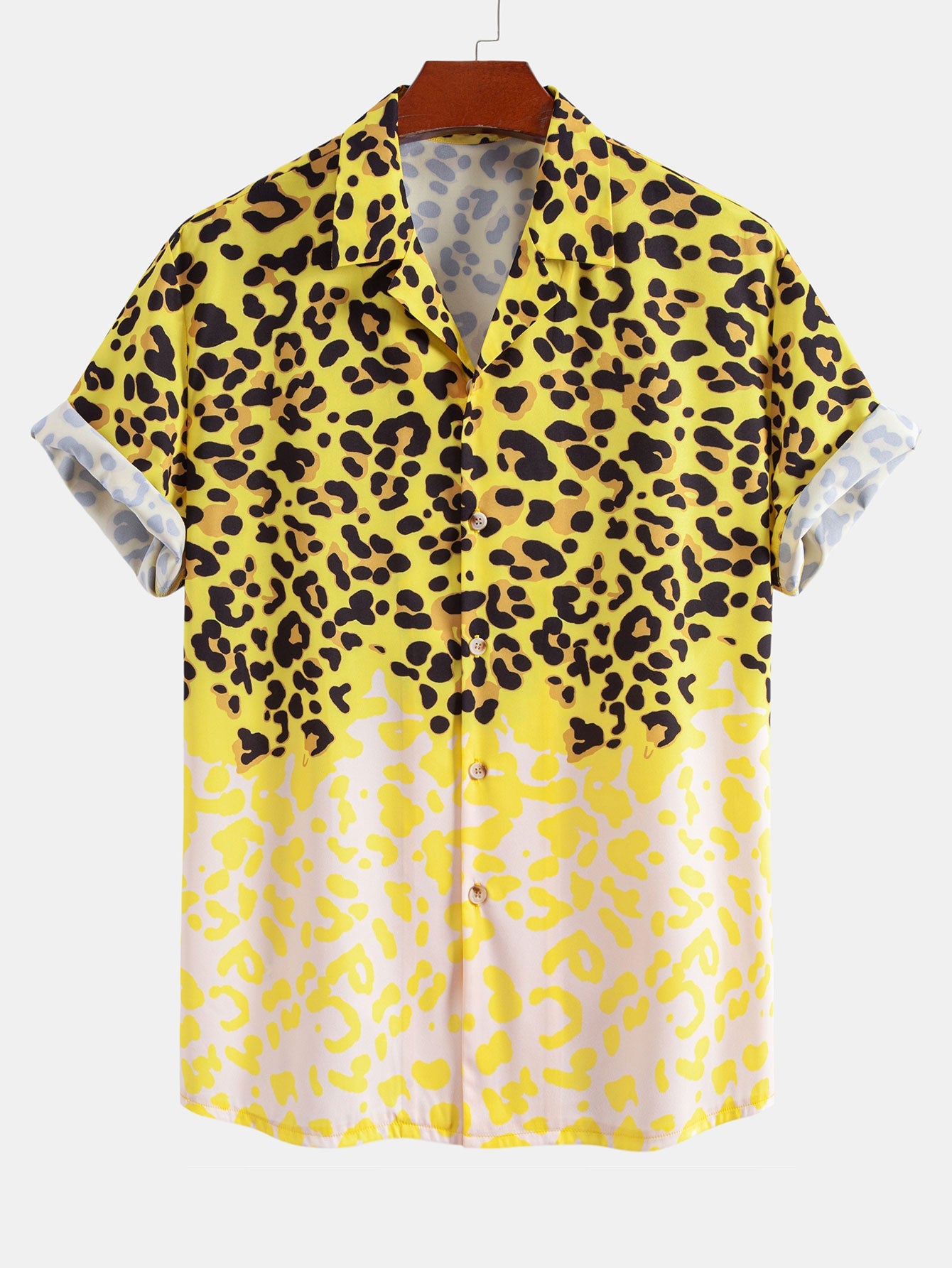 Leopardenmuster Button-Up Hemd & Badehose