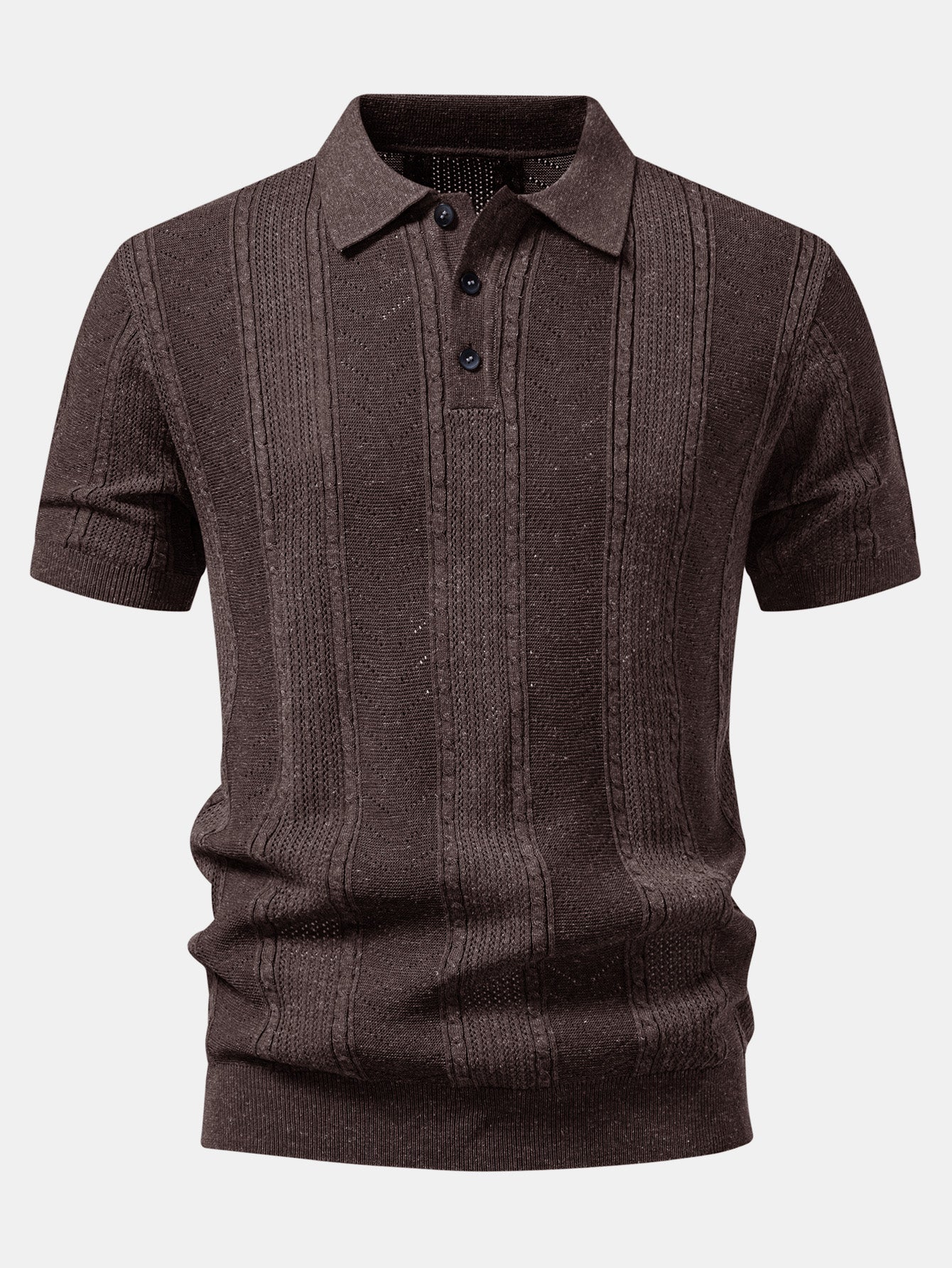 Leinenstrick-Polo & Slim Fit tapered Hose