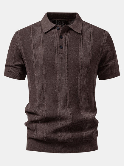 Leinenstrick-Polo & Slim Fit tapered Hose