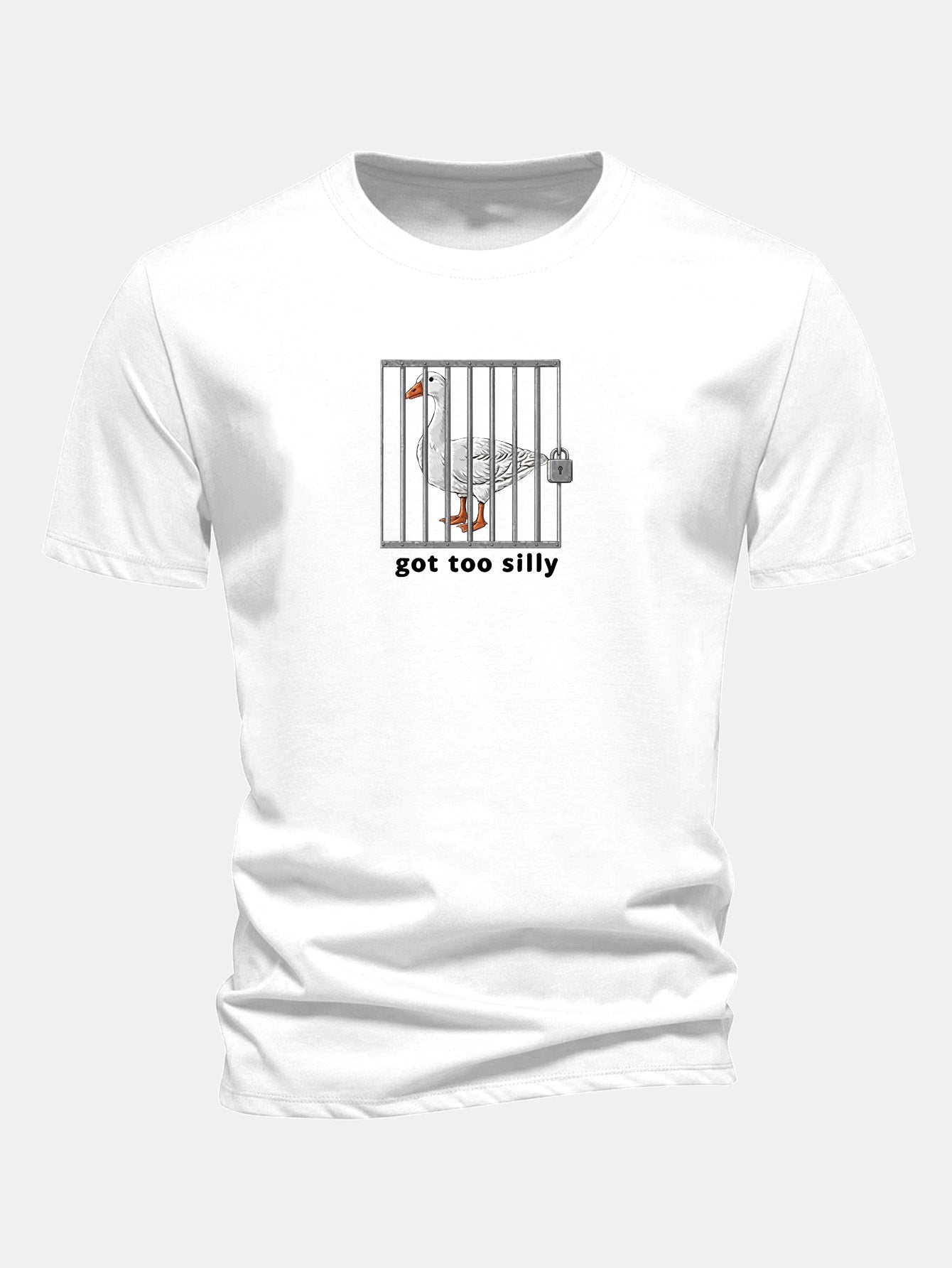 Regulär geschnittenes T-Shirt mit lustigem Gänse-Druck