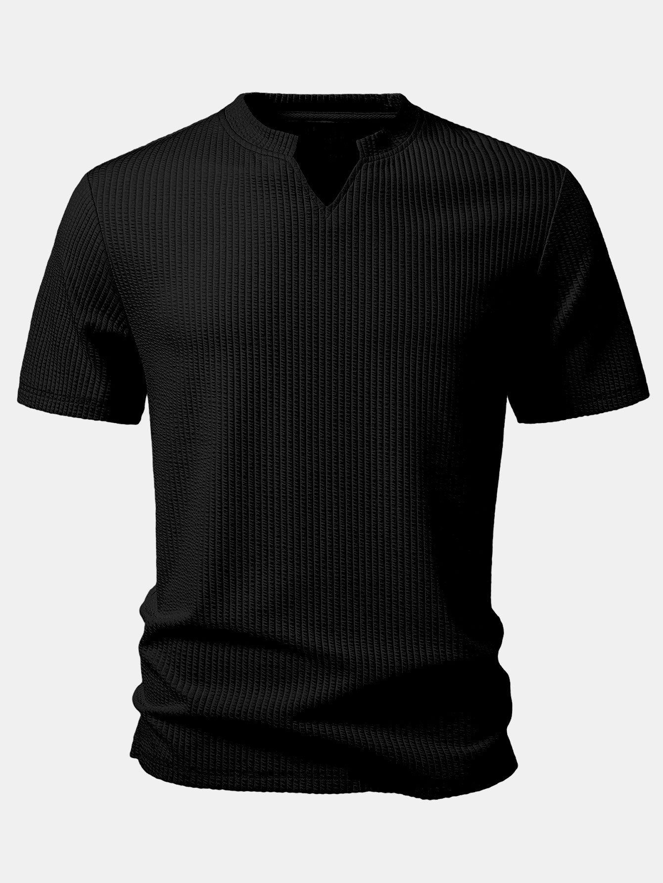 Muscle Fit Rippkragen T-Shirt & Rippdrawstring 7" Shorts