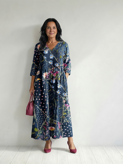 Zane | Einfaches Blumen-Midi-Kleid