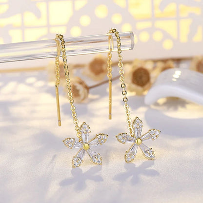 Blumendraht Diamant Ohrringe Paar