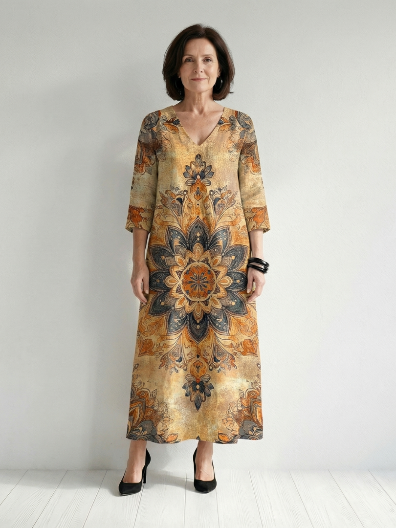 Theresa | Elegantes Blumen-Midikleid