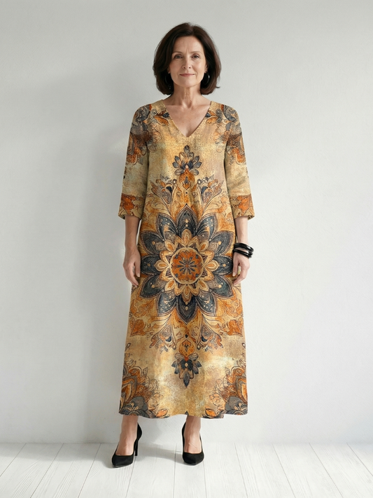 Theresa | Elegantes Blumen-Midikleid