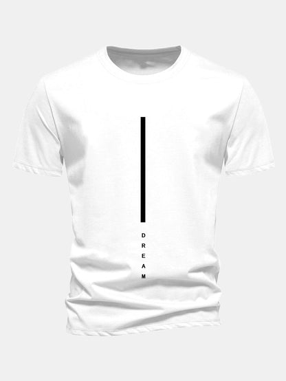 Regulär geschnittenes Traumstreifen-Print Baumwoll-T-Shirt