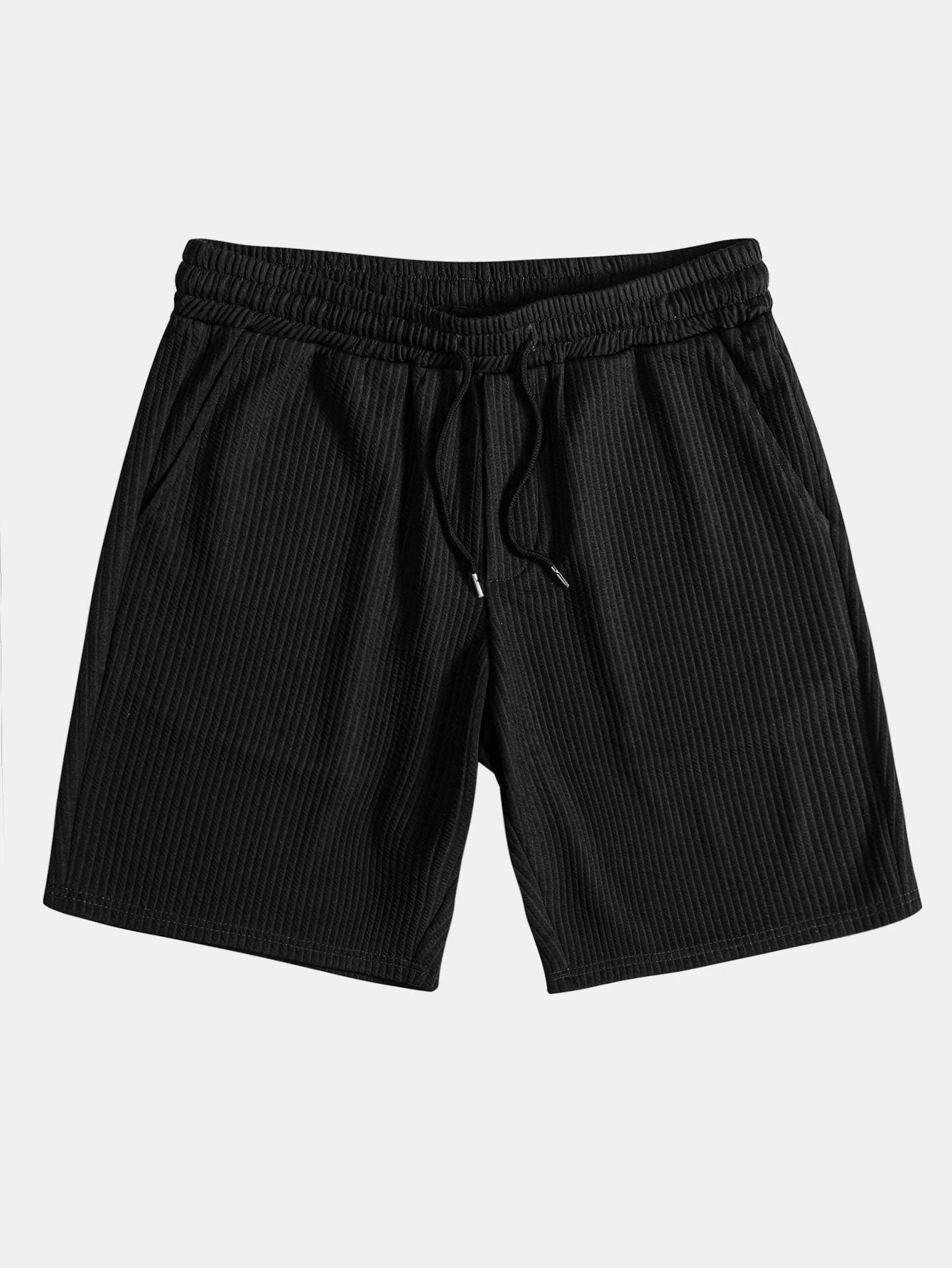 Muscle Fit Rippkragen T-Shirt & Rippdrawstring 7" Shorts