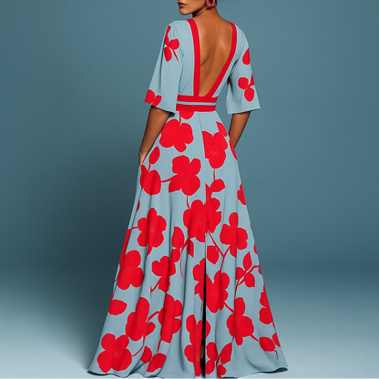 Mila™ - Weiches V-Ausschnitt Maxikleid
