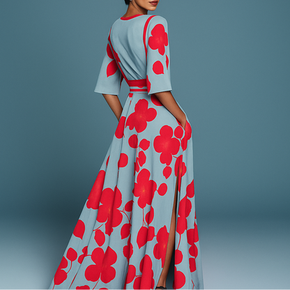 Mila™ - Weiches V-Ausschnitt Maxikleid