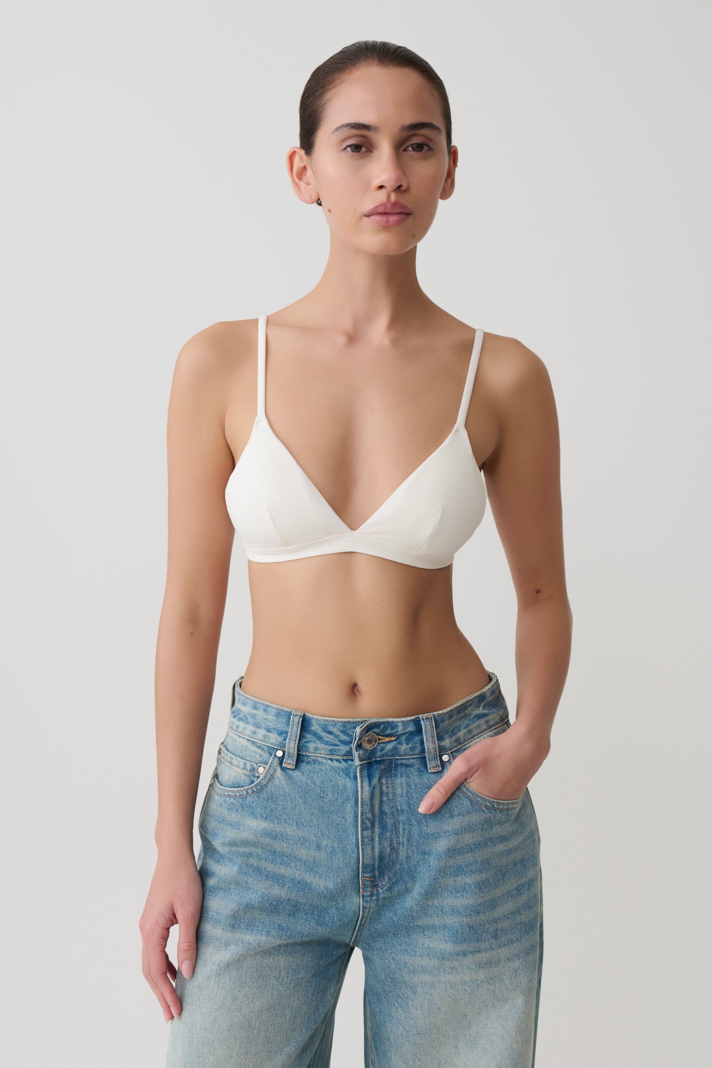 Kels Mikro Dreieck Bralette - Weiß