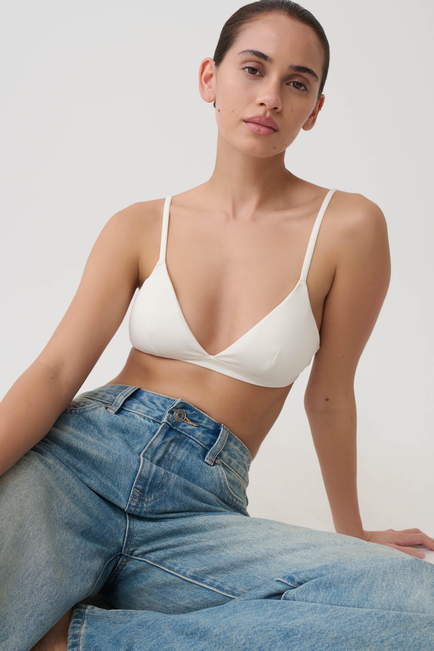 Kels Mikro Dreieck Bralette - Weiß