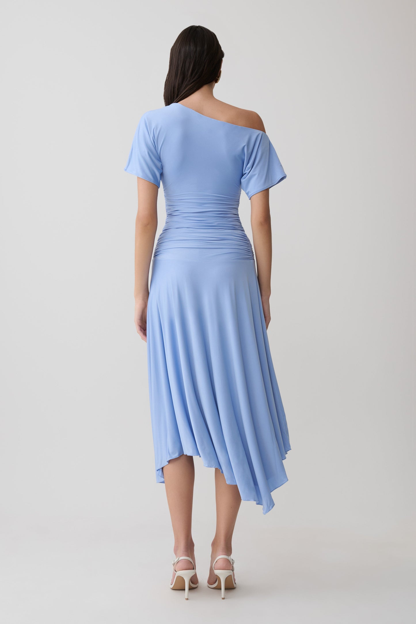 Luu Off Shoulder Slinky Top - Meerblau