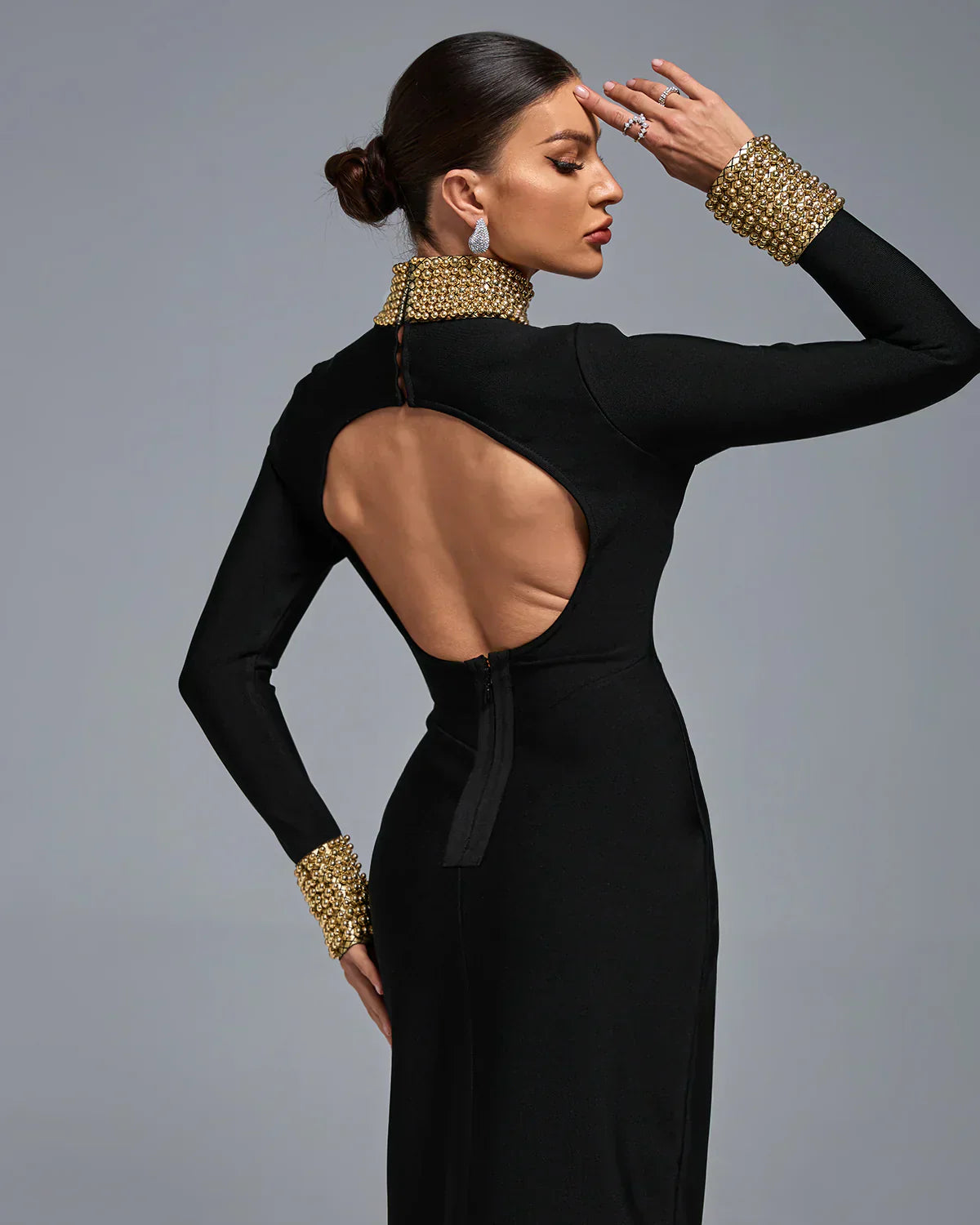 Safa - Perlenstickerei Bandage Lange Kleid
