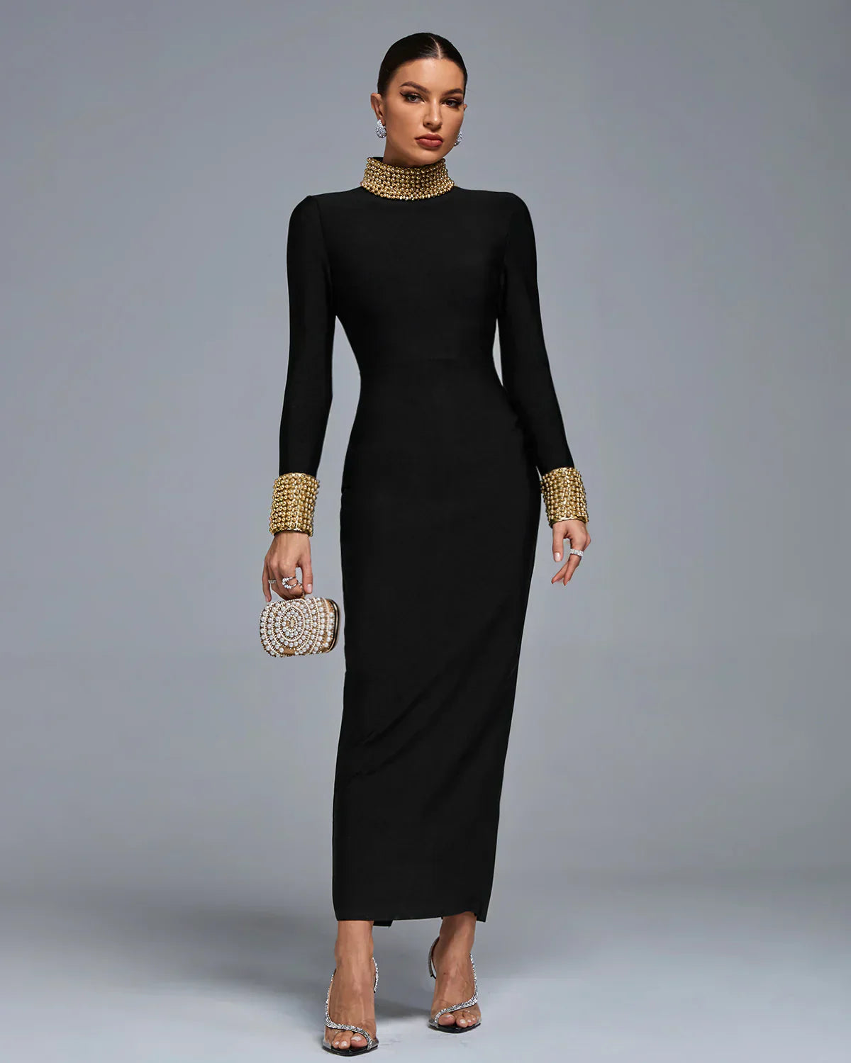 Safa - Perlenstickerei Bandage Lange Kleid