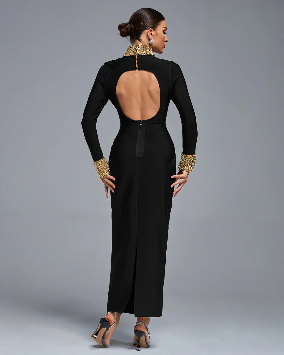 Safa - Perlenstickerei Bandage Lange Kleid
