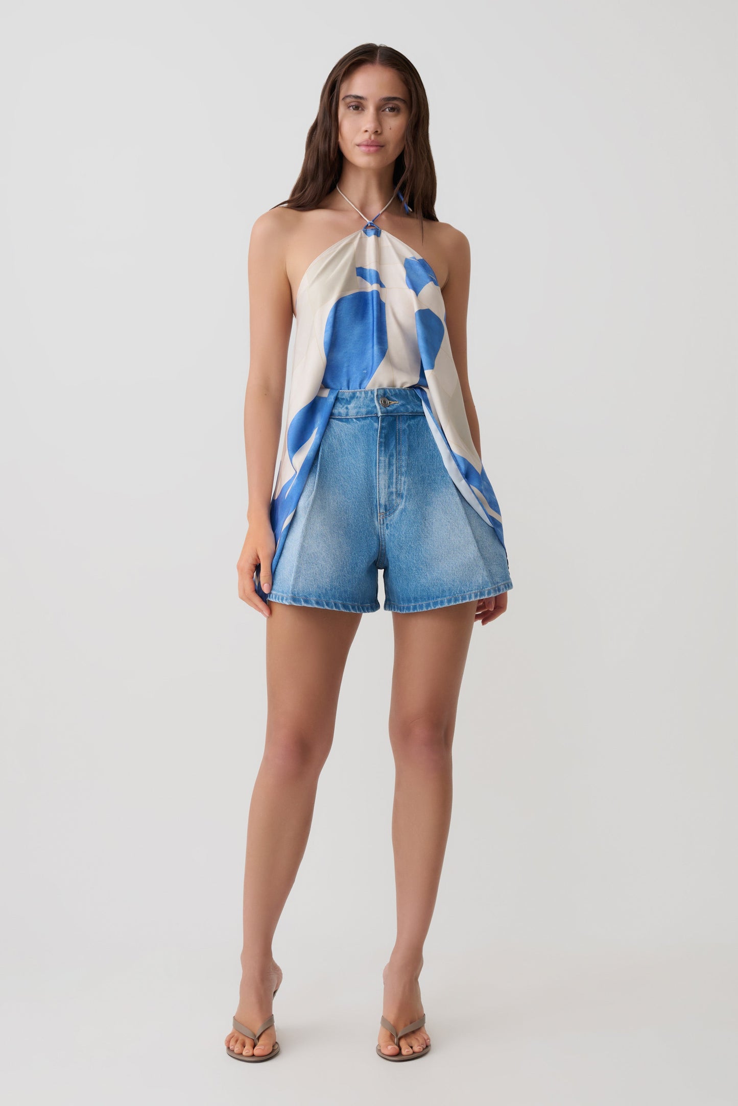 Jace A-Linien Denim Shorts - Sommer Blau