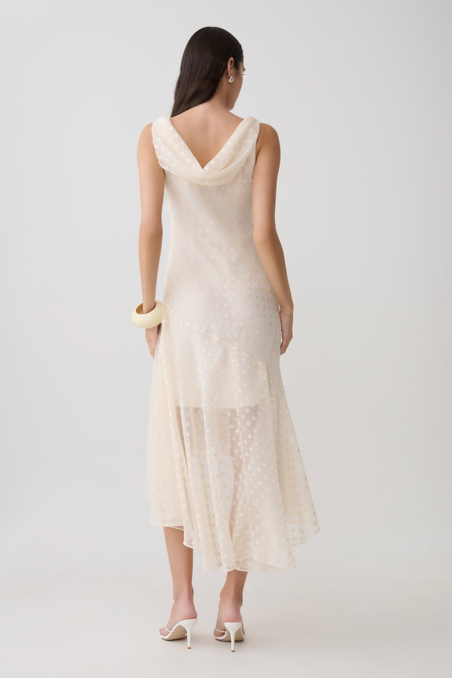 Lilah Devore Midi Kleid - Elfenbein