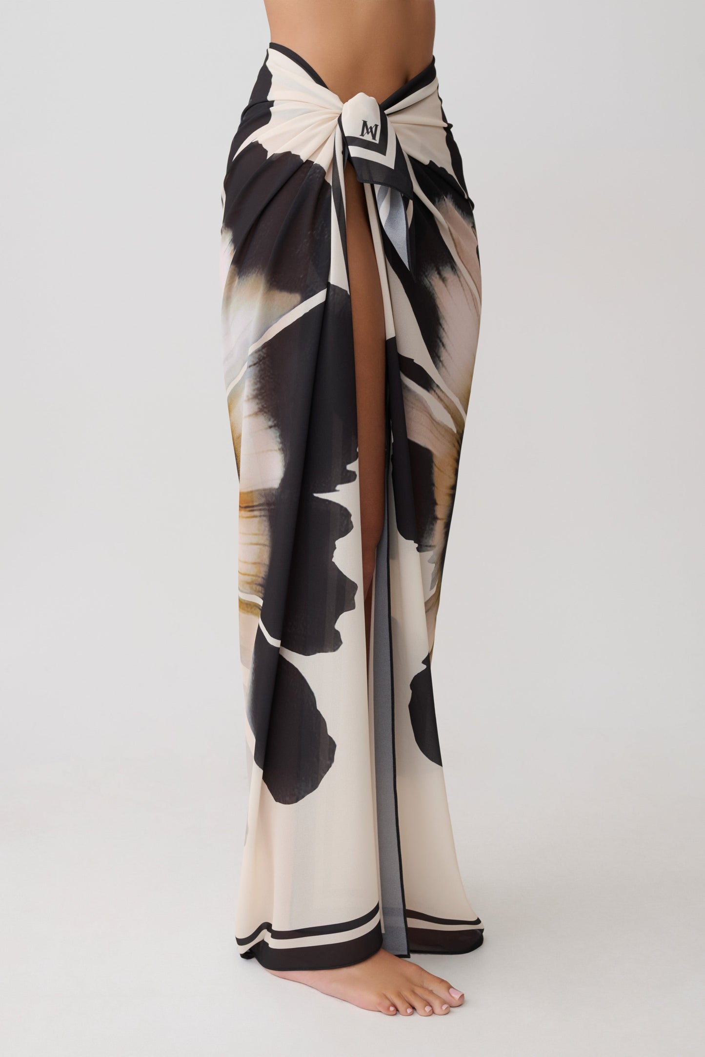 Noa Chiffon Schal Sarong - Elfenbeinfarbener Floralprint