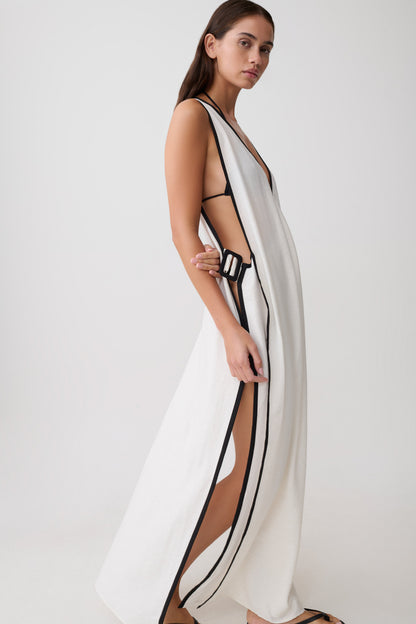 Arcadia Crossover Coverup Maxi Kleid - Weiß
