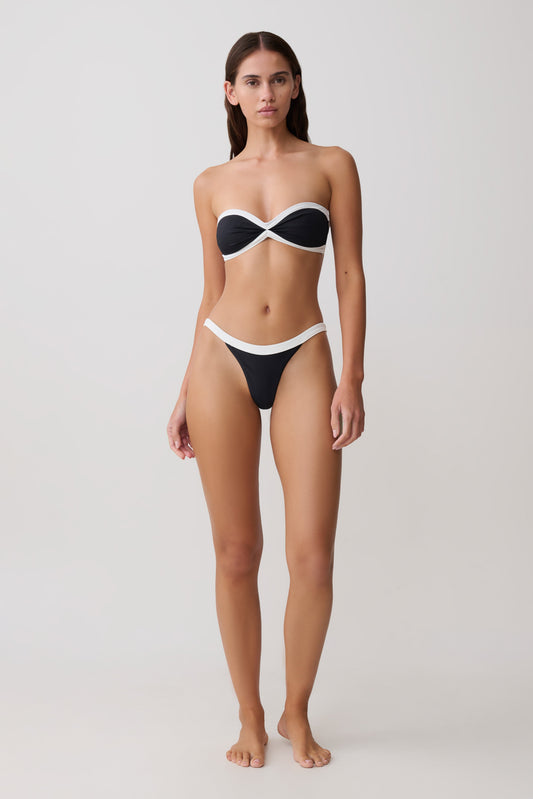 Isla Brasilianischer Bikini-Unterteil - Schwarz/Weiß